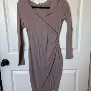 Charlotte Russe Long Sleeve Taupe Dress